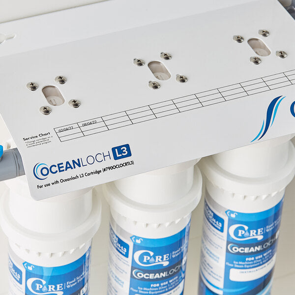 C Pure Oceanloch+ L3 Triple Water Filtration System with Outlet Pressure Gauge – Includes Oceanloch+ L3 Cartridges – 1 Micron Rating, 5 GPM Flow, 54,000 Gallon Capacity – Made in USA