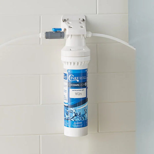 C Pure Oceanloch+ M Water Filtration System – 1 Micron, 15,000-Gallon Capacity, 1.67 GPM Flow Rate – Twist-In Cartridge, Made in USA