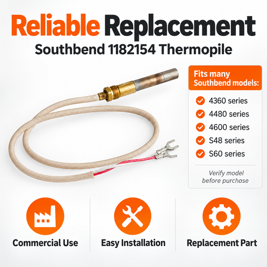 Southbend 1182154 Thermopile Replacement for 4360 4480 4600 S48 S60 Series Equipment